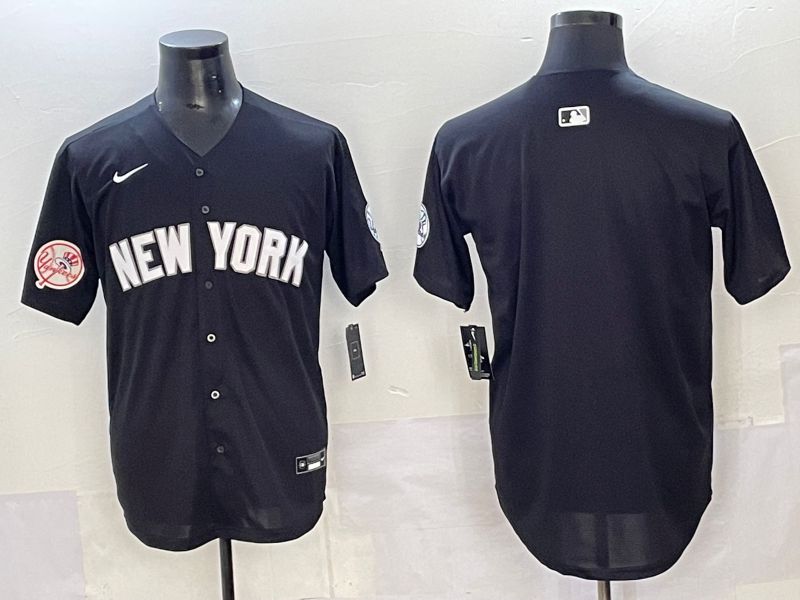 Men 2025 New York Yankees Blank Black Nike MLB Jersey style 002->new york yankees->MLB Jersey